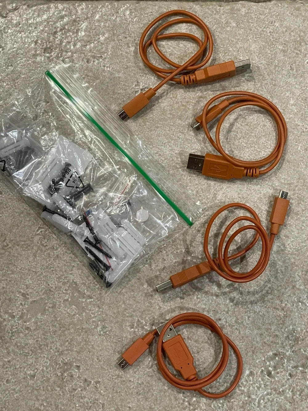 Ring Camera’s charging Orange USB to Micro-USB Cables